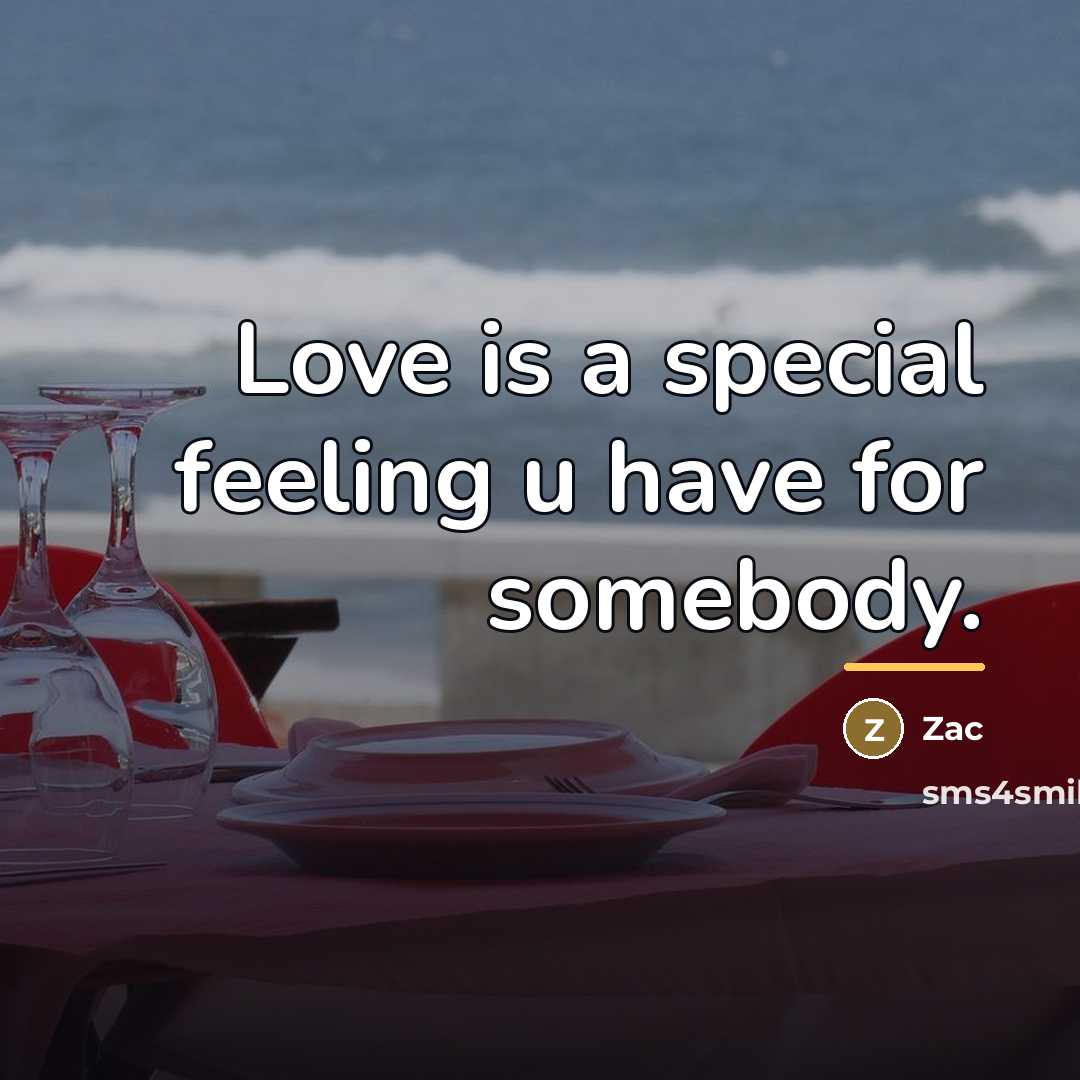 “Love is a special feeling u have for somebody.…” quote by ZAC