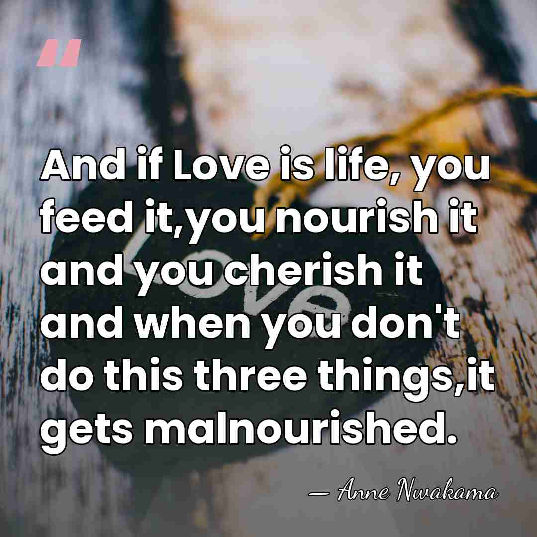 And if Love is life, you feed it,you nourish it and you&hellip; - Anne Nwakama