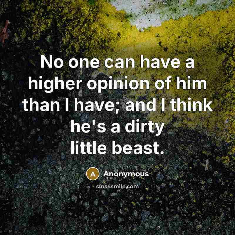 “No one can have a higher opinion of him than…” quote by Anonymous