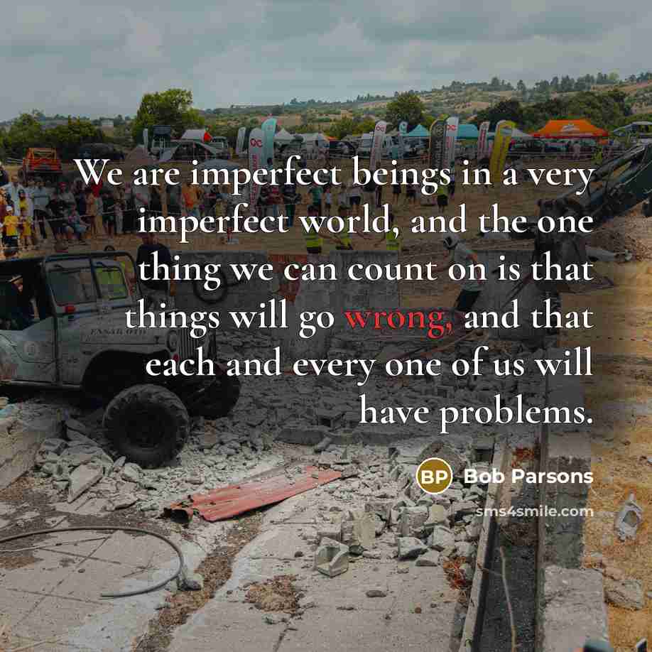 “We are imperfect beings in a very imperfect world, and…” quote by Bob Parsons