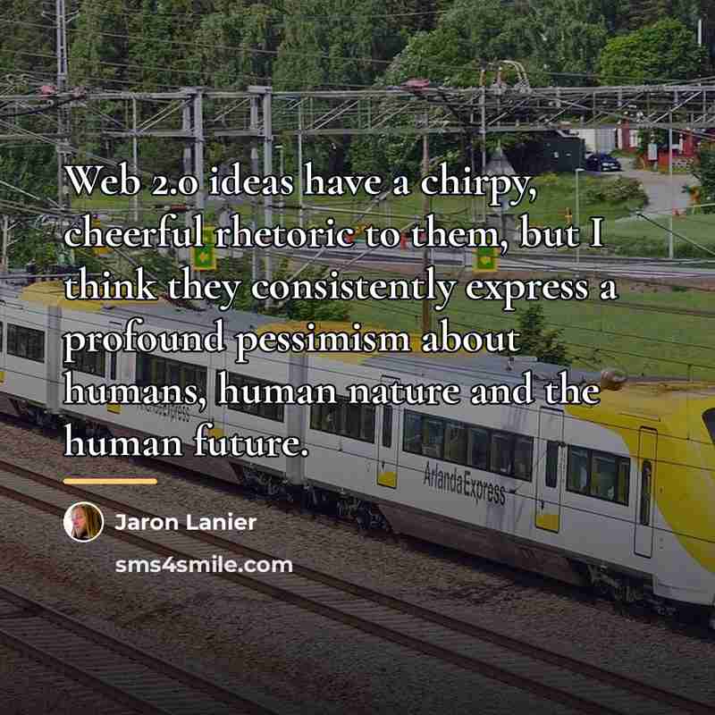 “Web 2.0 ideas have a chirpy, cheerful rhetoric to them,…” quote by Jaron Lanier