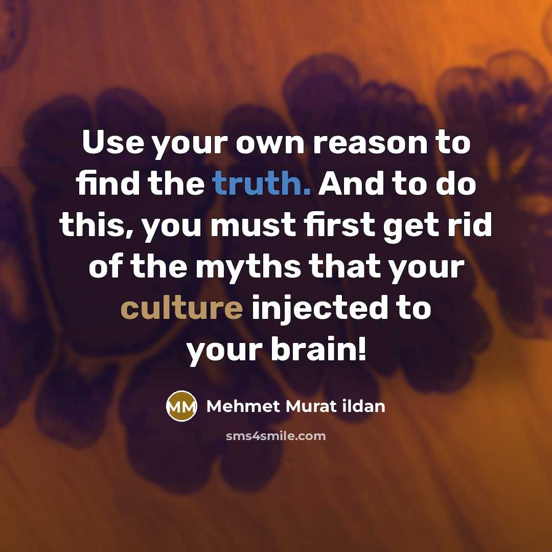 “Use your own reason to find the truth. And to…” quote by Mehmet Murat Ildan