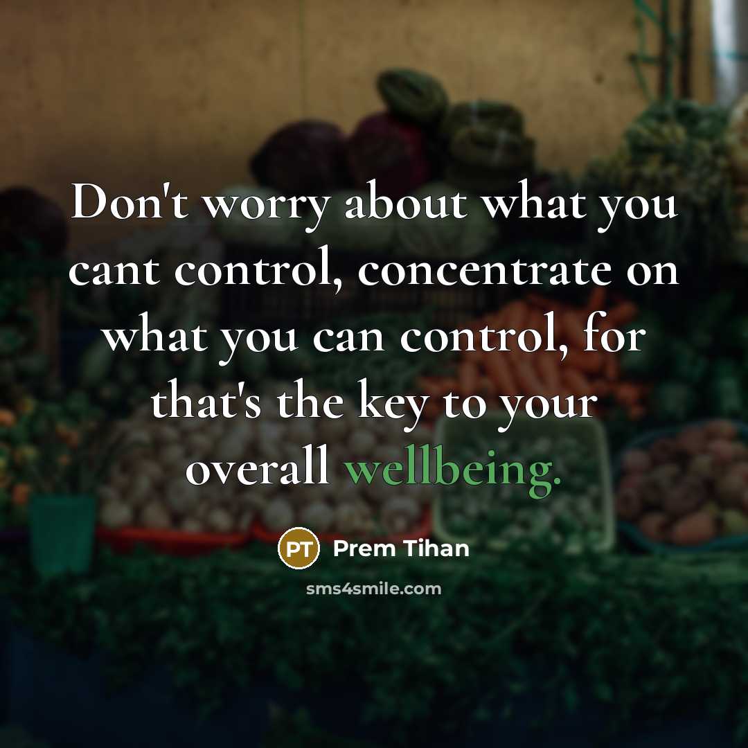 “Don't worry about what you cant control, concentrate on what…” quote by Prem Tihan