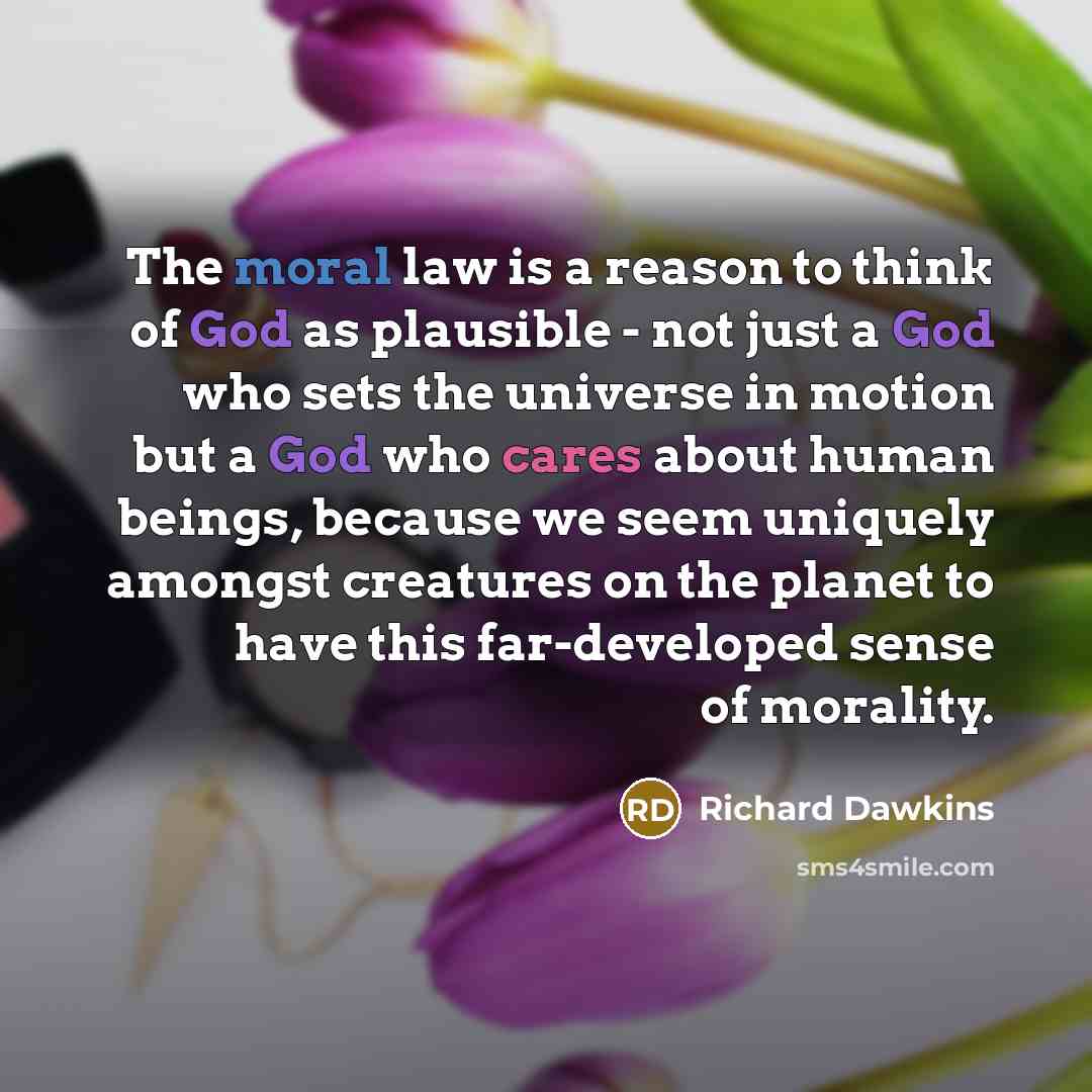 “The moral law is a reason to think of God…” quote by Richard Dawkins