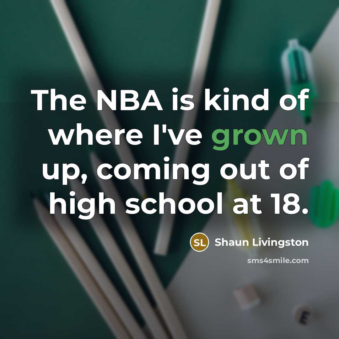 “The NBA is kind of where I've grown up, coming out of high school at 18.” quote by Shaun Livingston