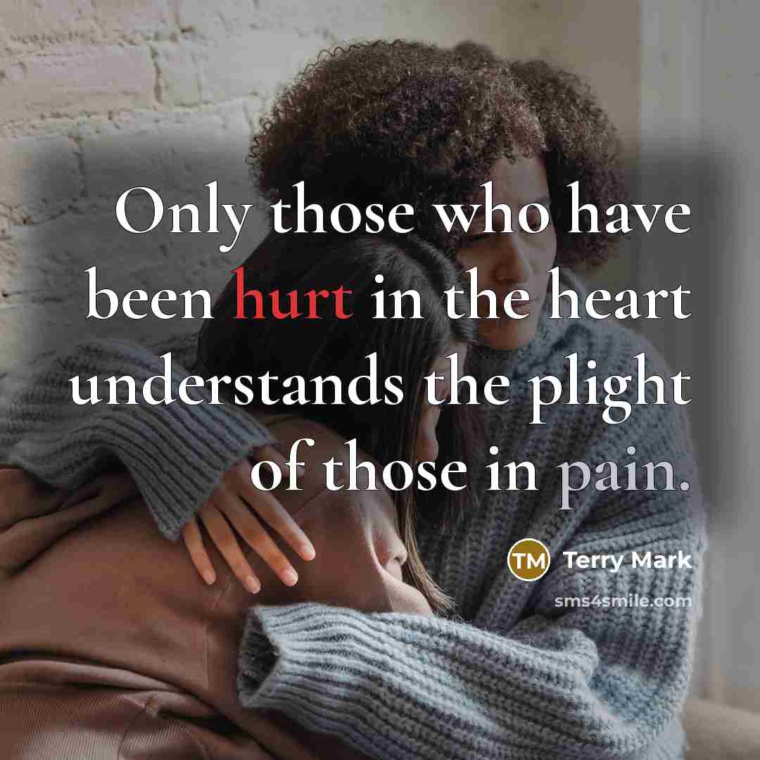 “Only those who have been hurt in the heart understands…” quote by Terry Mark