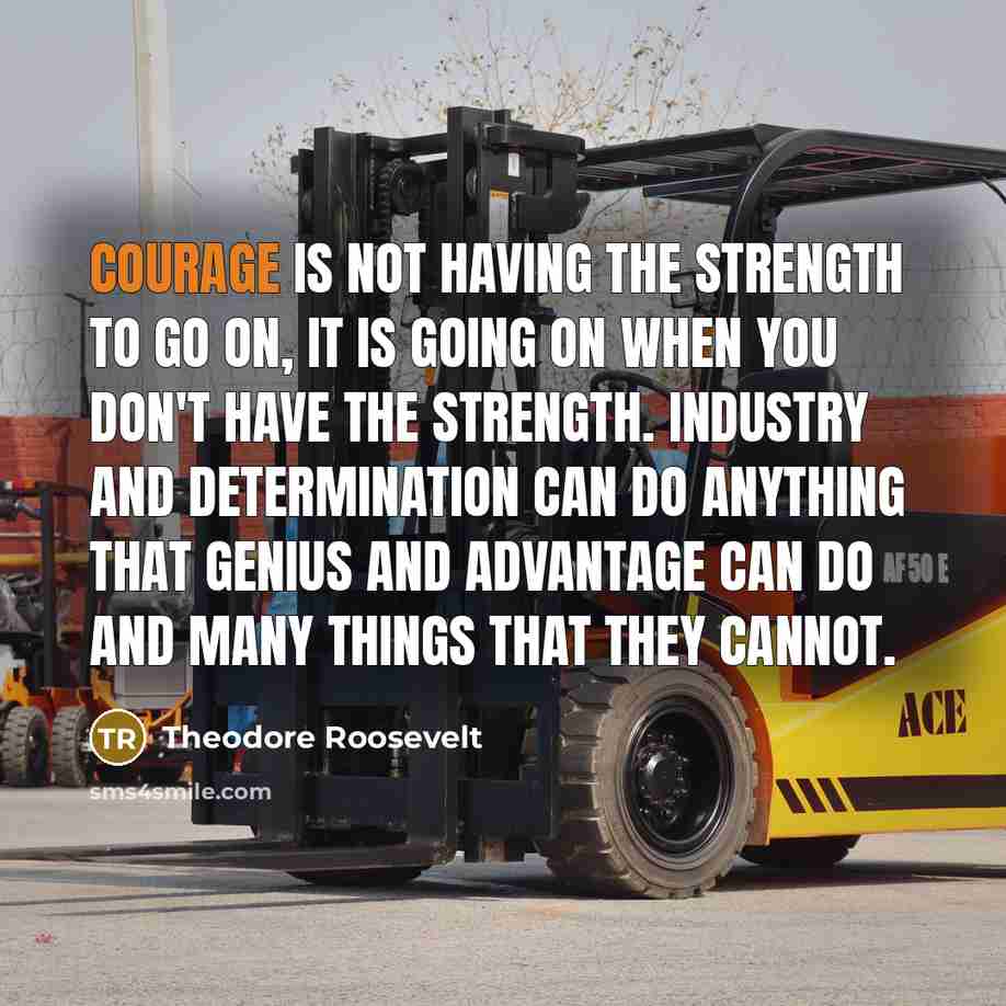 “Courage is not having the strength to go on, it…” quote by Theodore Roosevelt