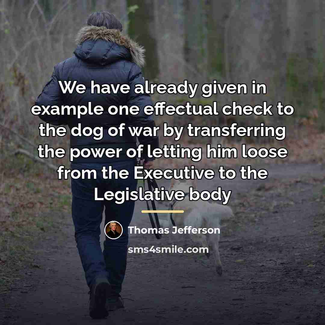 “We have already given in example one effectual check to…” quote by Thomas Jefferson