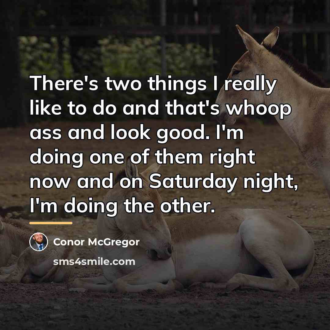 “There's two things I really like to do and that's…” quote by Conor McGregor