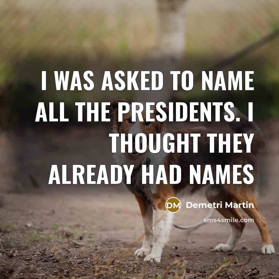 “I was asked to name all the presidents. I thought…” quote by Demetri Martin
