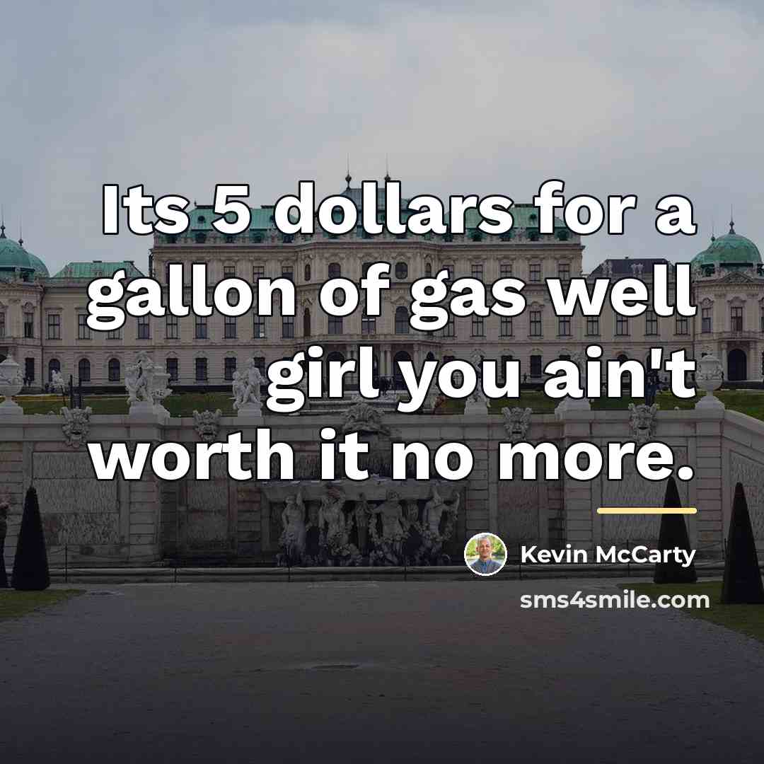 “Its 5 dollars for a gallon of gas well girl…” quote by Kevin McCarty