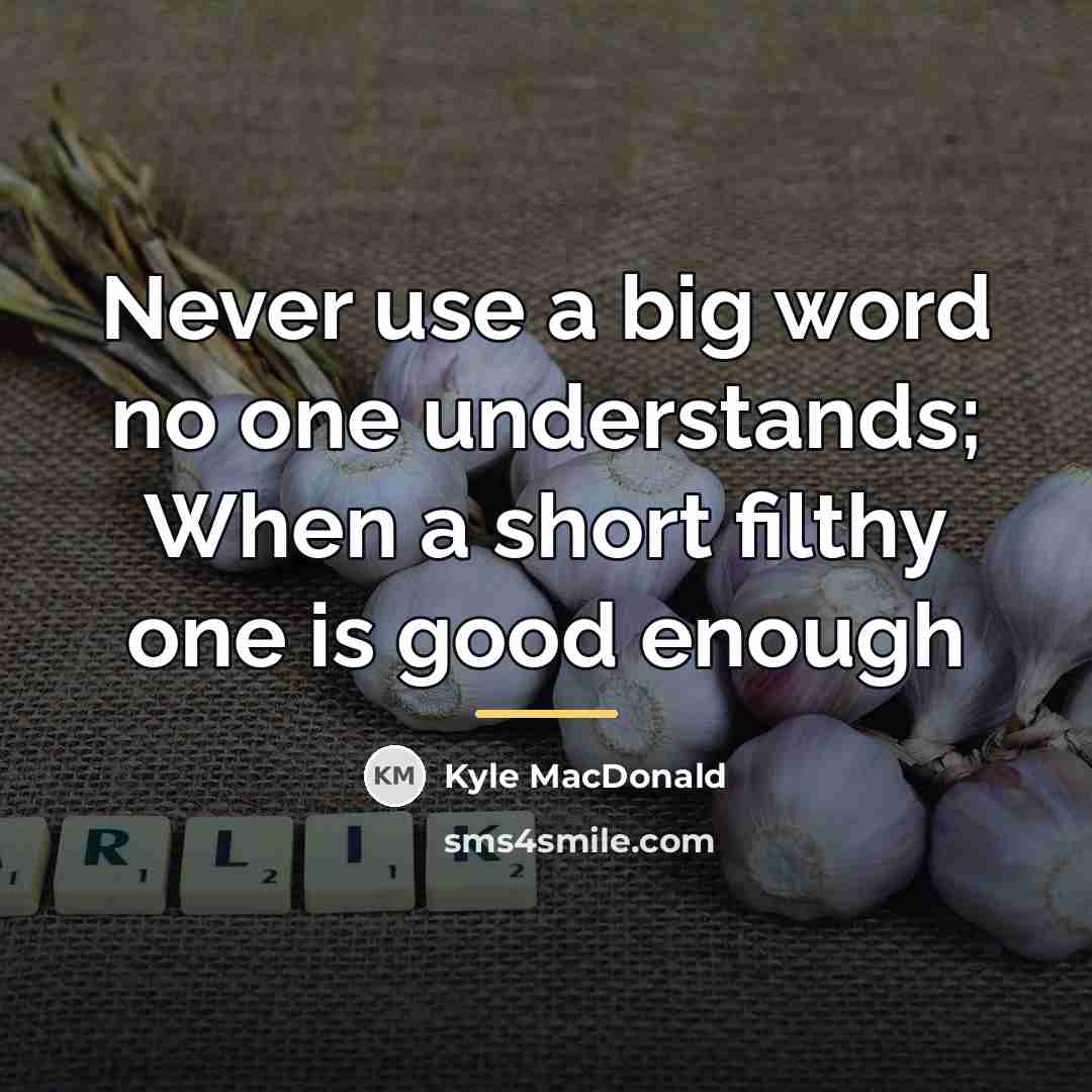 “Never use a big word no one understands; When a…” quote by Kyle MacDonald