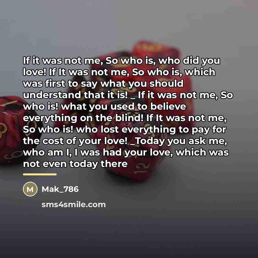 “If it was not me, So who is, who did…” quote by Mak_786