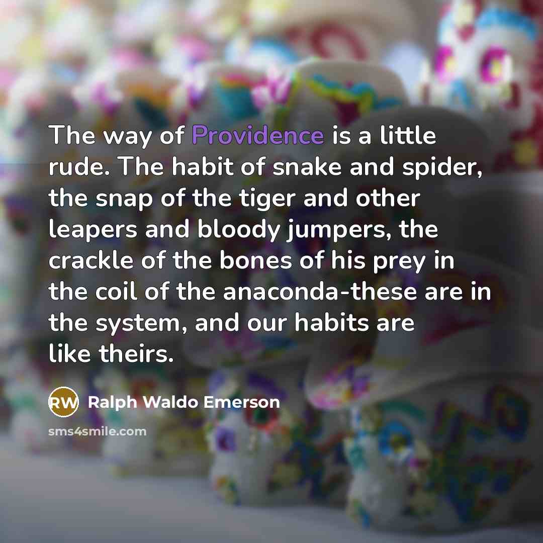 “The way of Providence is a little rude. The habit…” quote by Ralph Waldo Emerson
