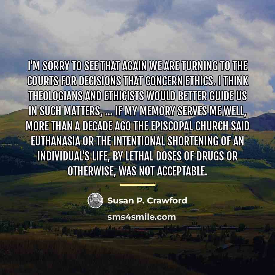 “I'm sorry to see that again we are turning to…” quote by Susan P. Crawford