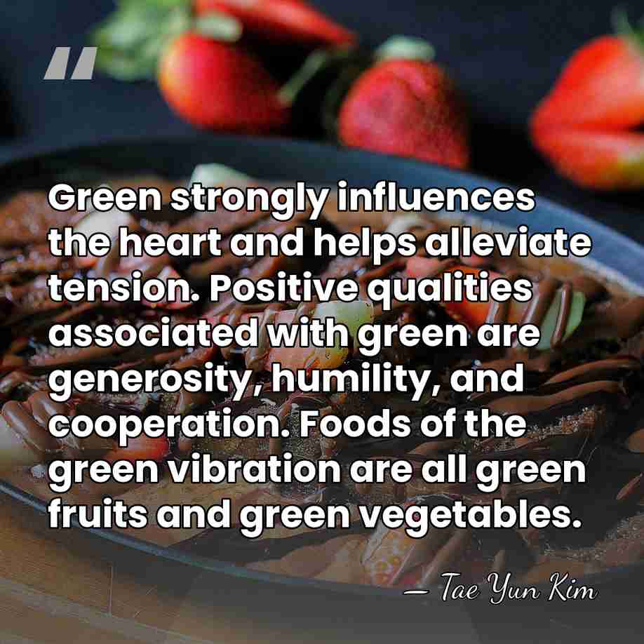 Green strongly influences the heart and helps alleviate tension. Positive qualities associated&hellip; - Tae Yun Kim