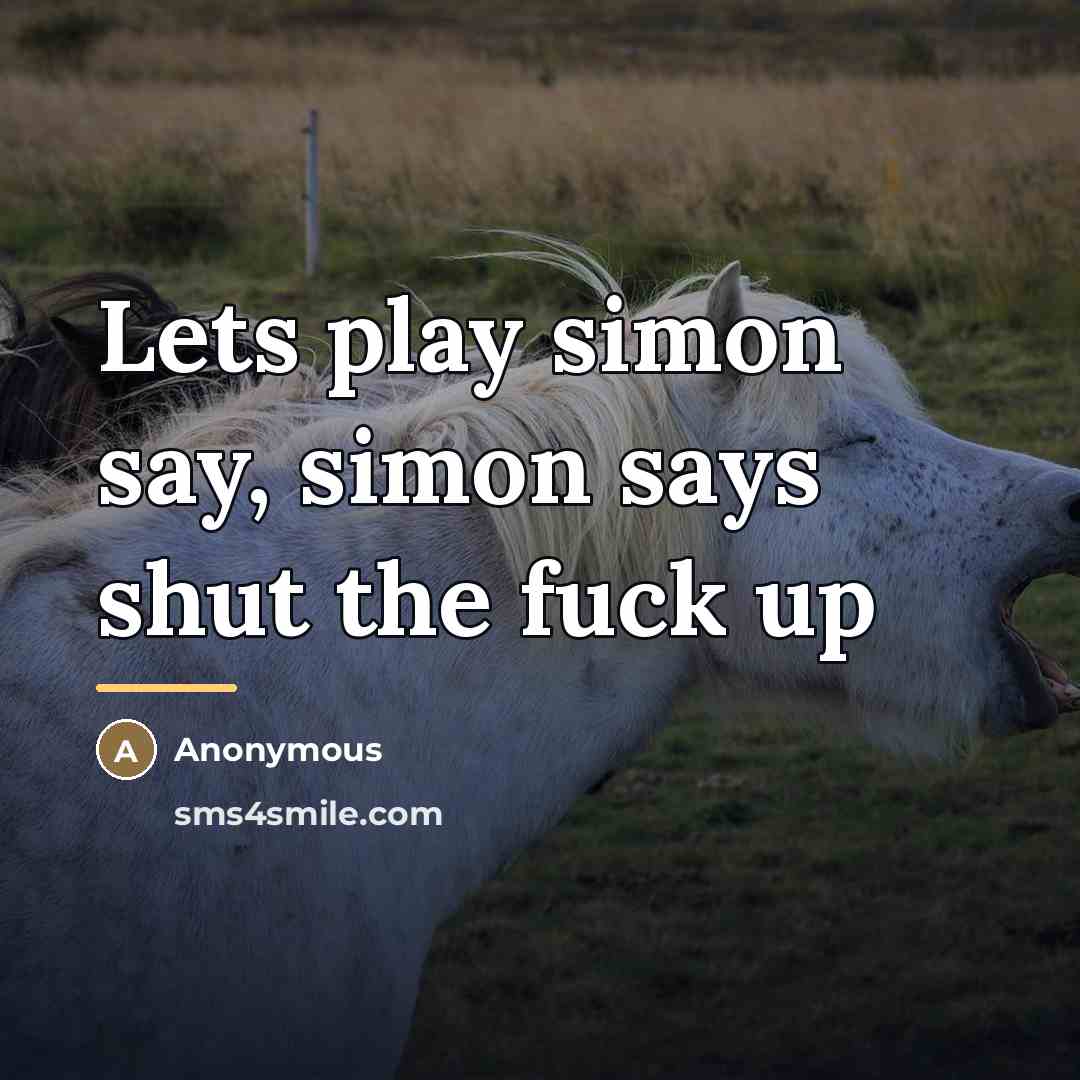 “Lets play simon say, simon says shut the fuck up…” quote by Anonymous