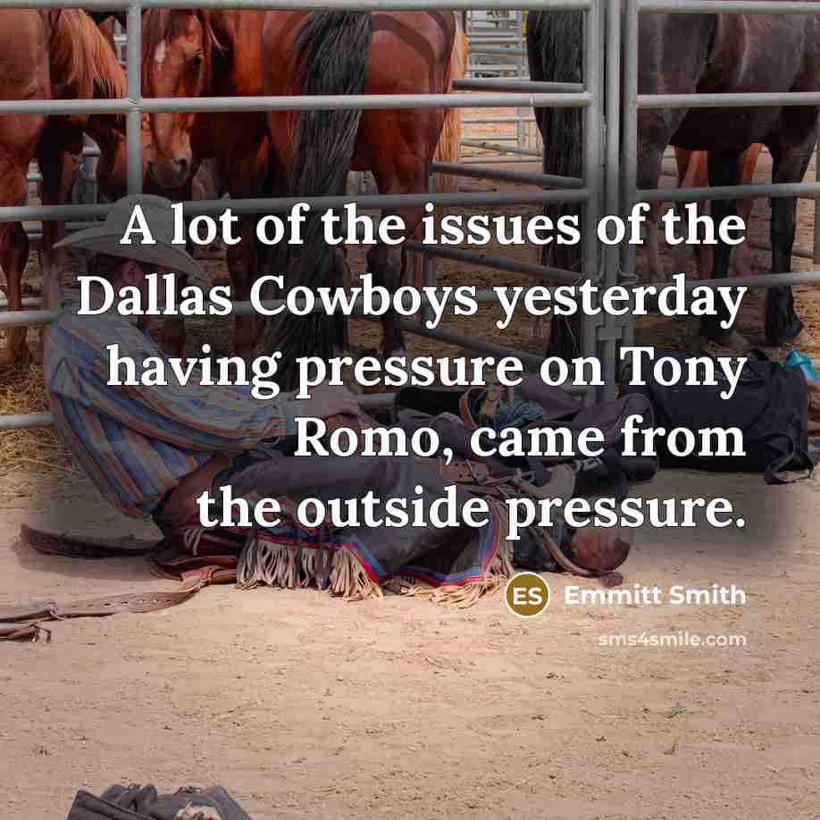 “A lot of the issues of the Dallas Cowboys yesterday…” quote by Emmitt Smith