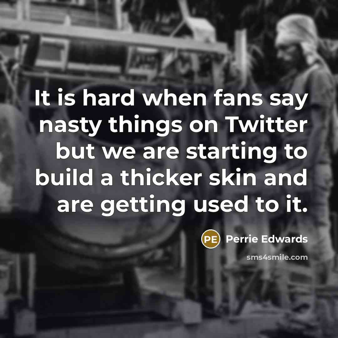 “It is hard when fans say nasty things on Twitter…” quote by Perrie Edwards