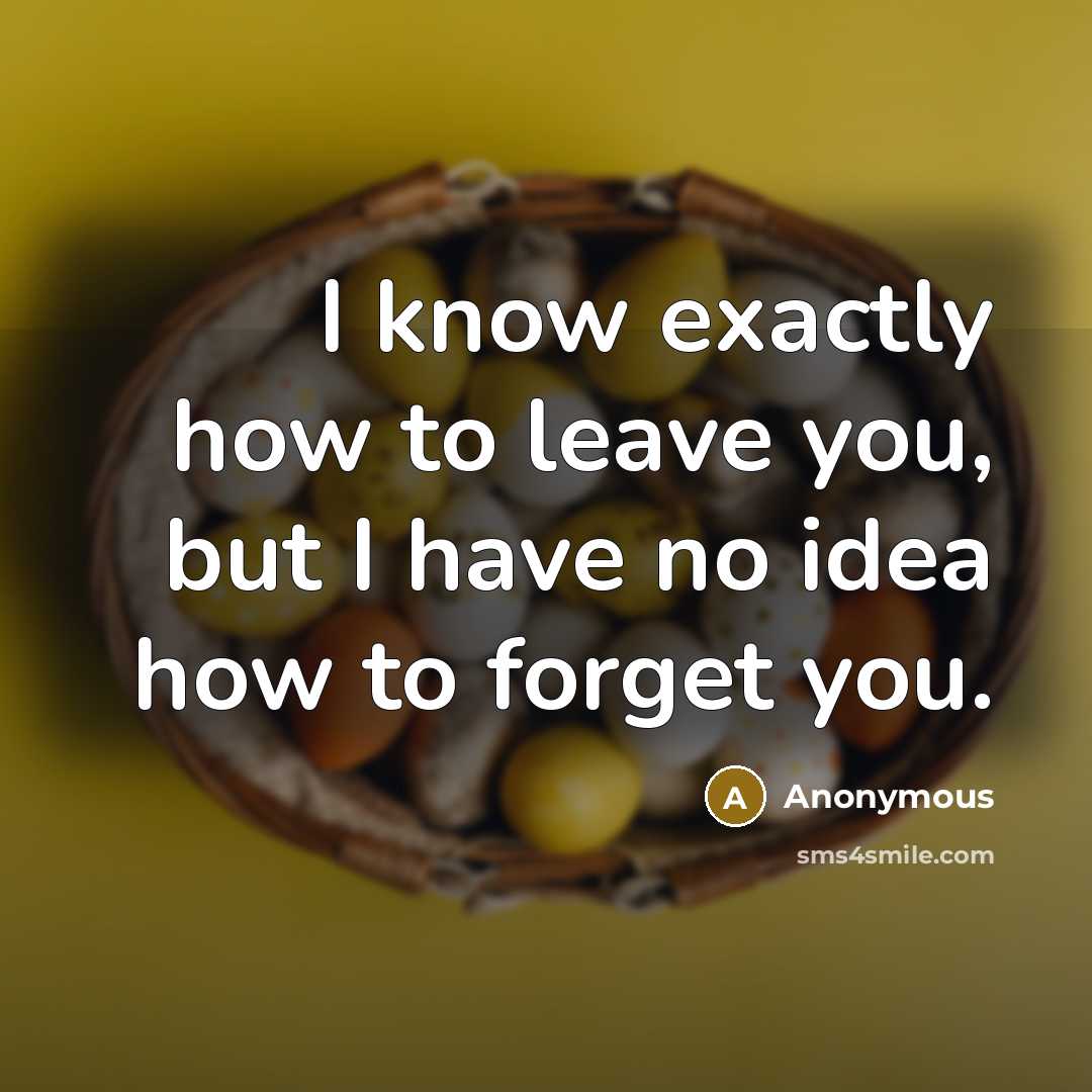 “I know exactly how to leave you, but I have…” quote by Anonymous