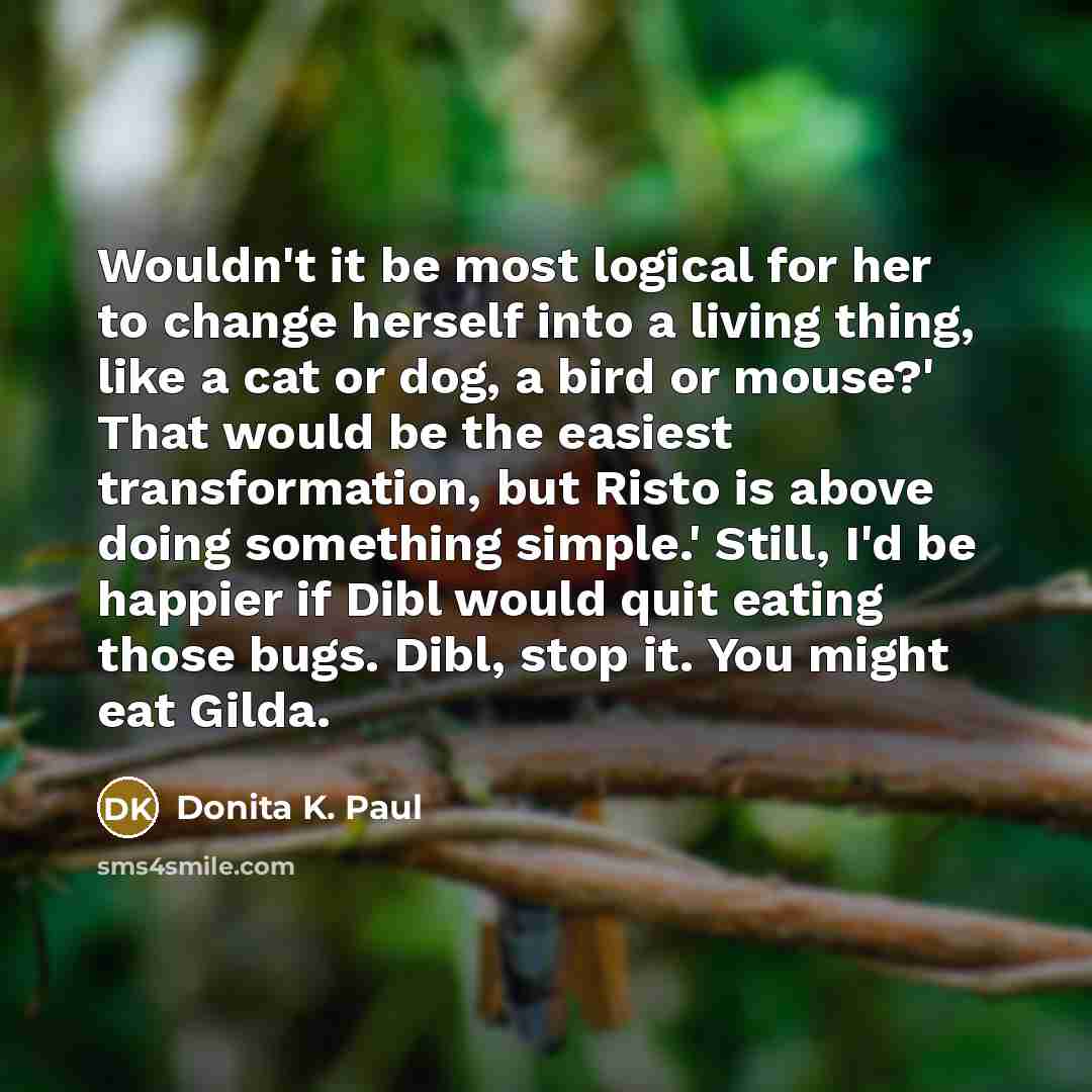 “Wouldn't it be most logical for her to change herself…” quote by Donita K. Paul