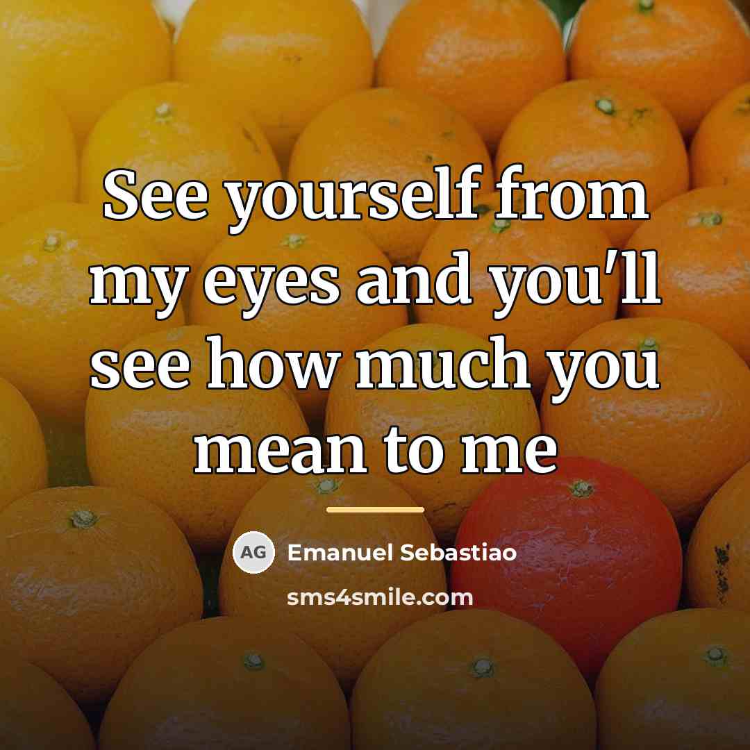 “See yourself from my eyes and you'll see how much…” quote by Emanuel Sebastiao