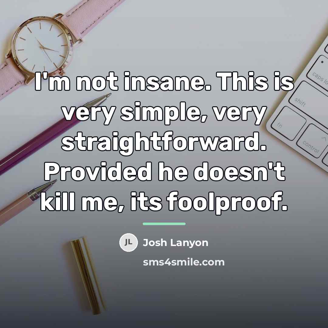 “I'm not insane. This is very simple, very straightforward. Provided…” quote by Josh Lanyon