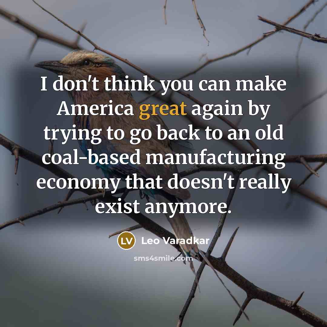 “I don't think you can make America great again by…” quote by Leo Varadkar