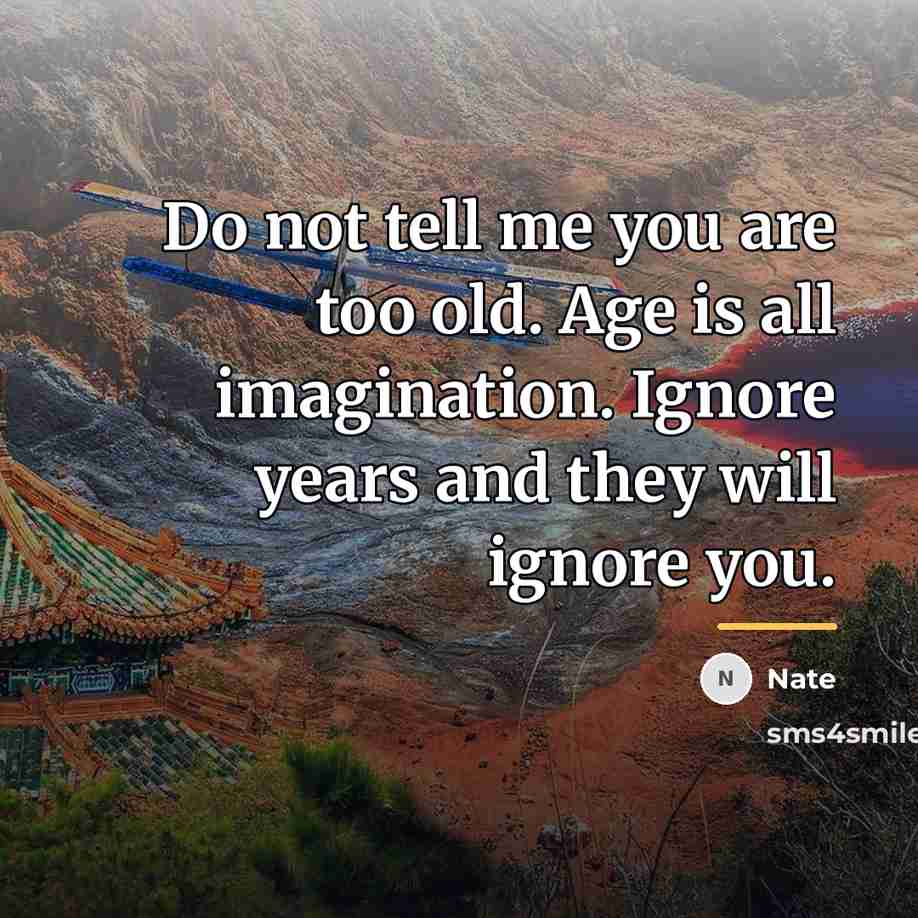 “Do not tell me you are too old. Age is…” quote by Nate
