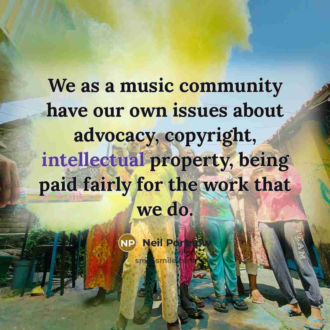 “We as a music ­community have our own issues about…” quote by Neil Portnow