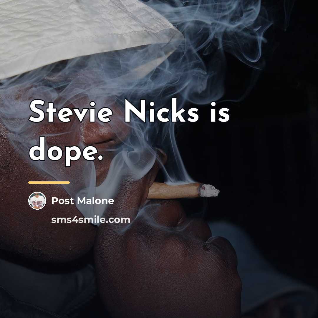 “Stevie Nicks is dope.…” quote by Post Malone