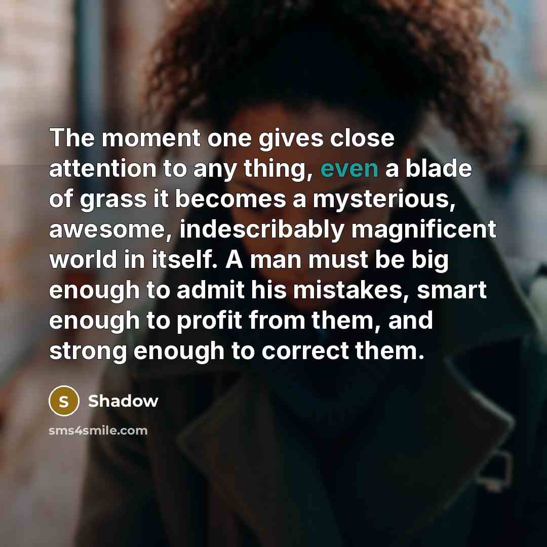 “The moment one gives close attention to any thing, even…” quote by Shadow