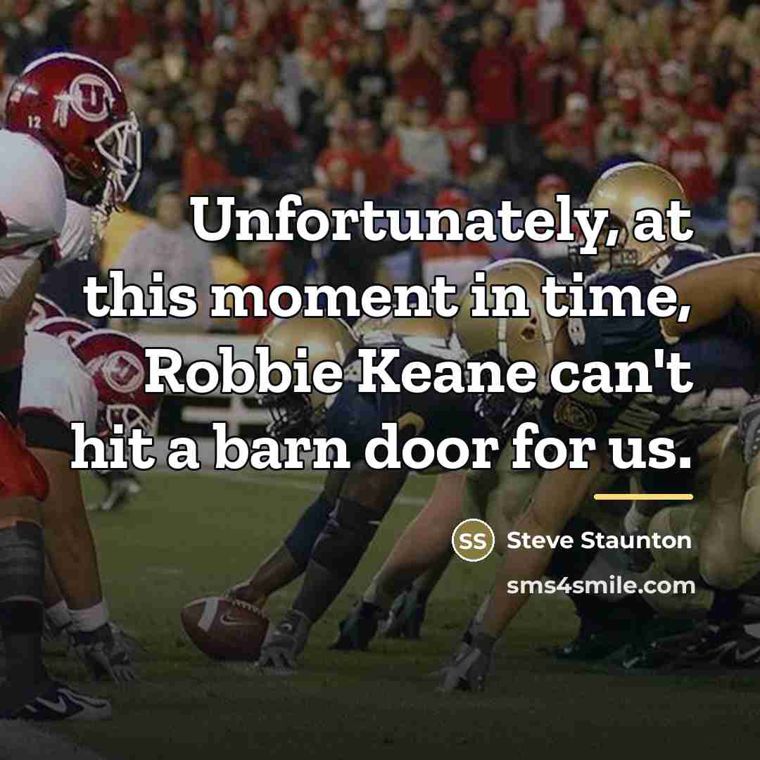 “Unfortunately, at this moment in time, Robbie Keane can't hit…” quote by Steve Staunton