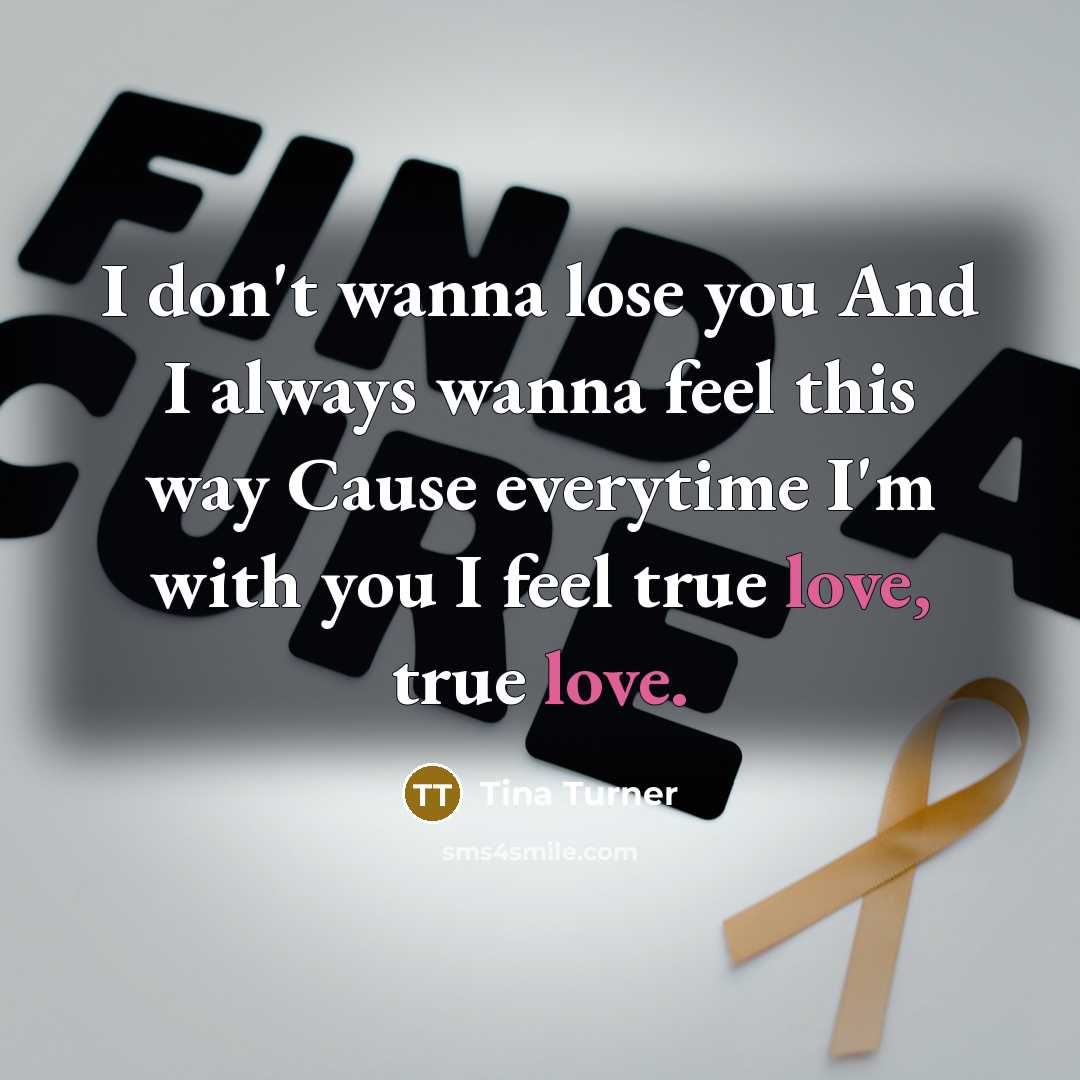 “I don't wanna lose you And I always wanna feel…” quote by Tina Turner