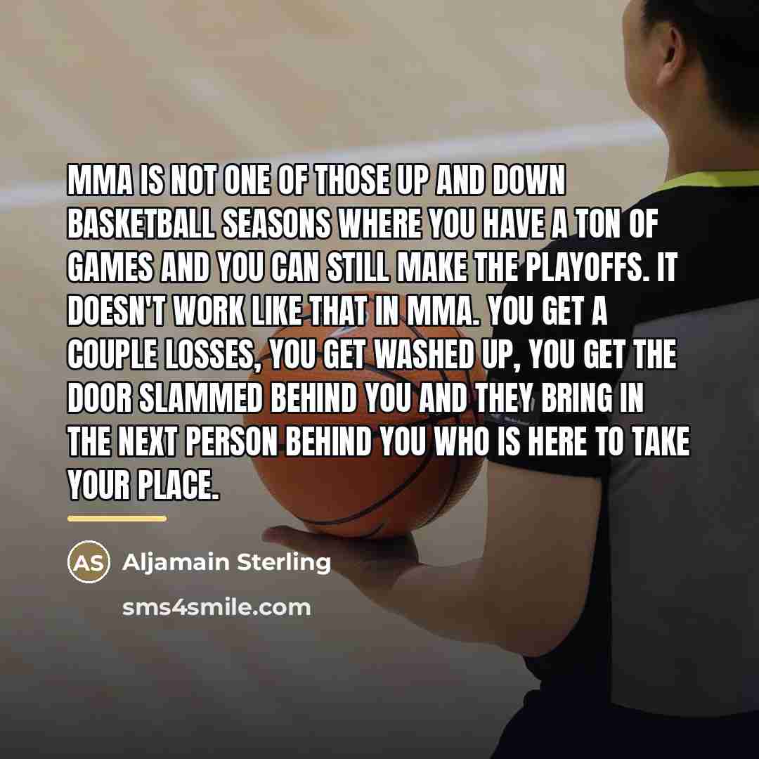 “MMA is not one of those up and down basketball…” quote by Aljamain Sterling