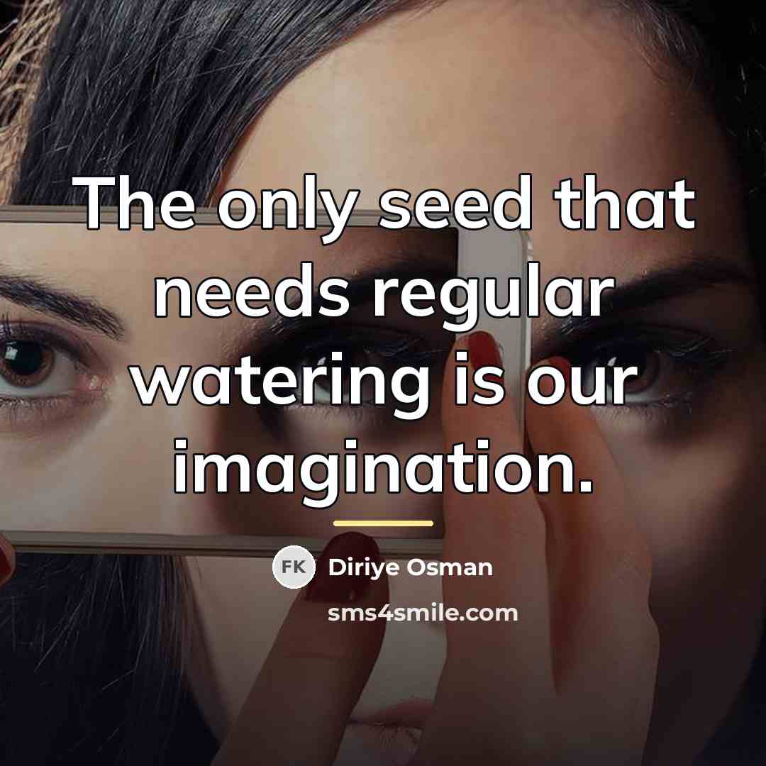 “The only seed that needs regular watering is our imagination.…” quote by Diriye Osman