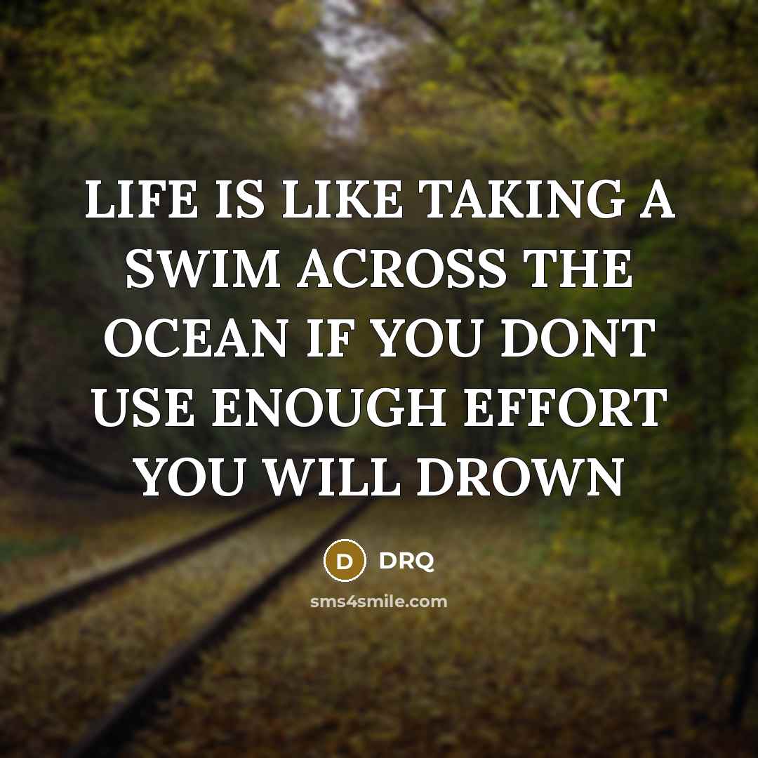 “LIFE IS LIKE TAKING A SWIM ACROSS THE OCEAN IF…” quote by DRQ