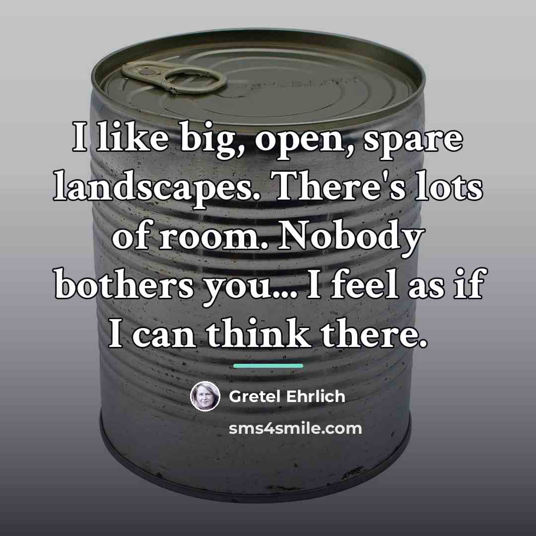“I like big, open, spare landscapes. There's lots of room.…” quote by Gretel Ehrlich