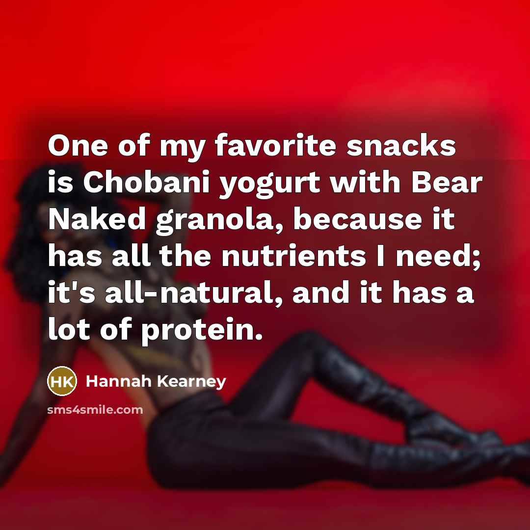 “One of my favorite snacks is Chobani yogurt with Bear…” quote by Hannah Kearney