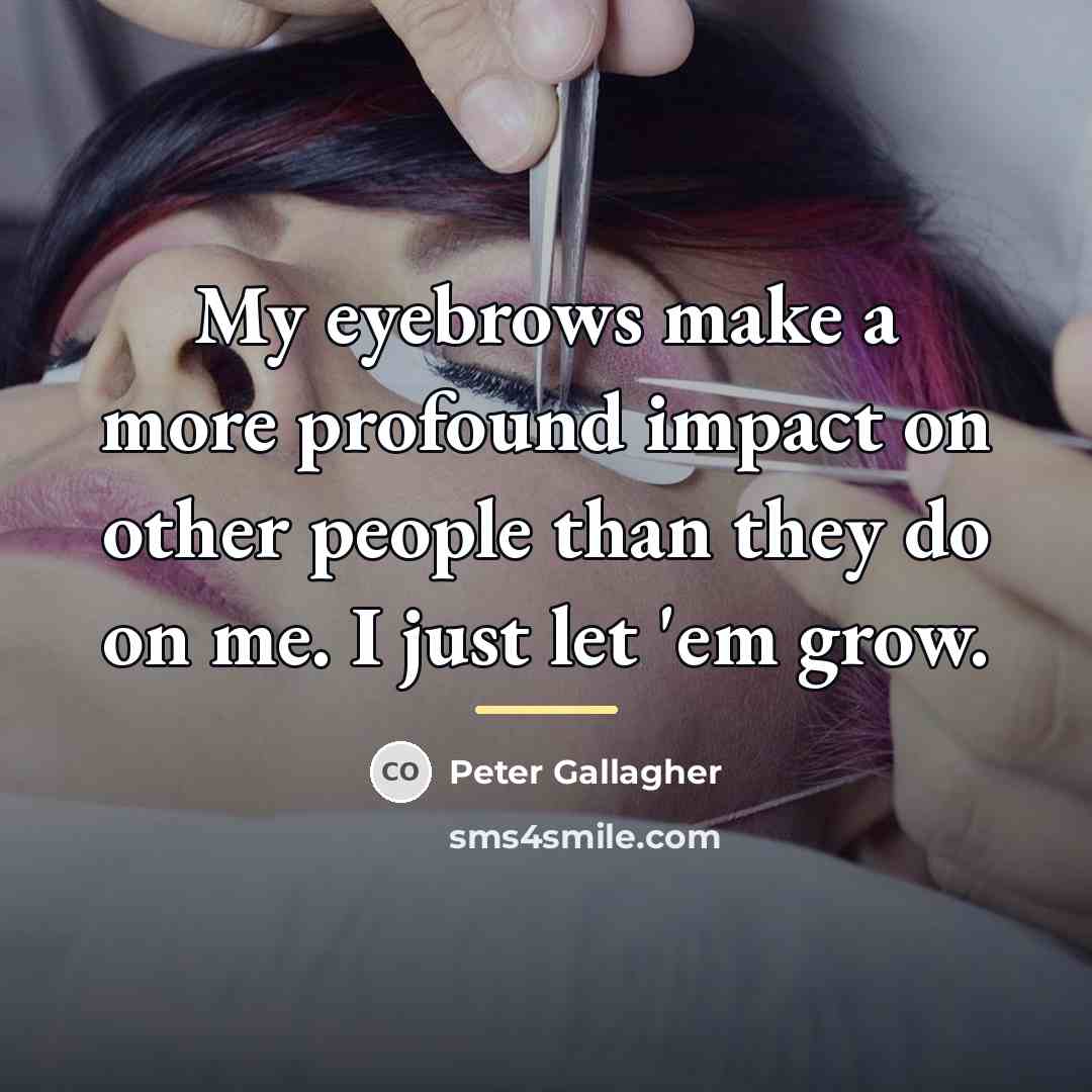 “My eyebrows make a more profound impact on other people…” quote by Peter Gallagher