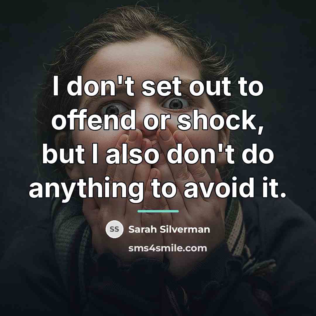 “I don't set out to offend or shock, but I…” quote by Sarah Silverman