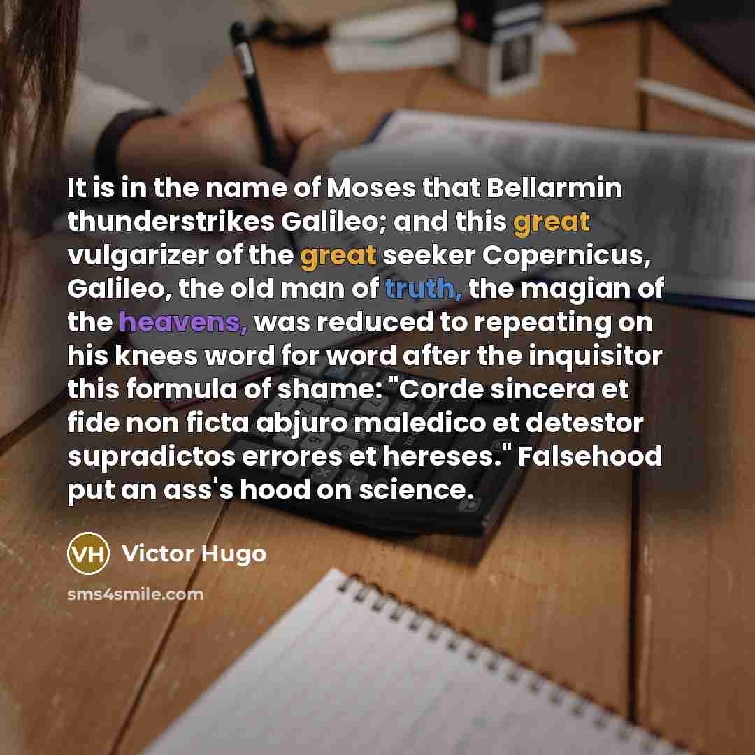 “It is in the name of Moses that Bellarmin thunderstrikes…” quote by Victor Hugo
