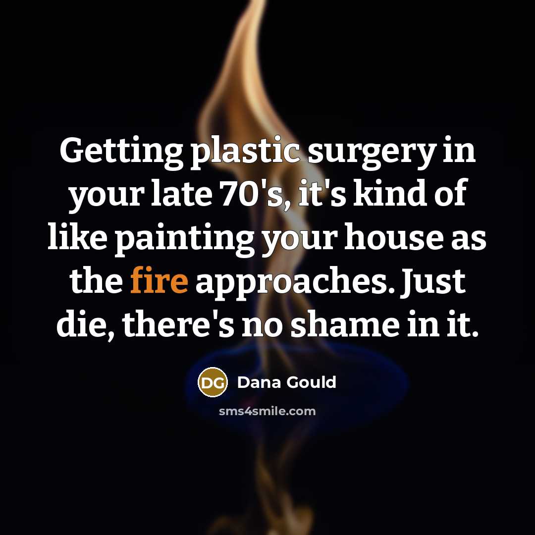 “Getting plastic surgery in your late 70's, it's kind of…” quote by Dana Gould