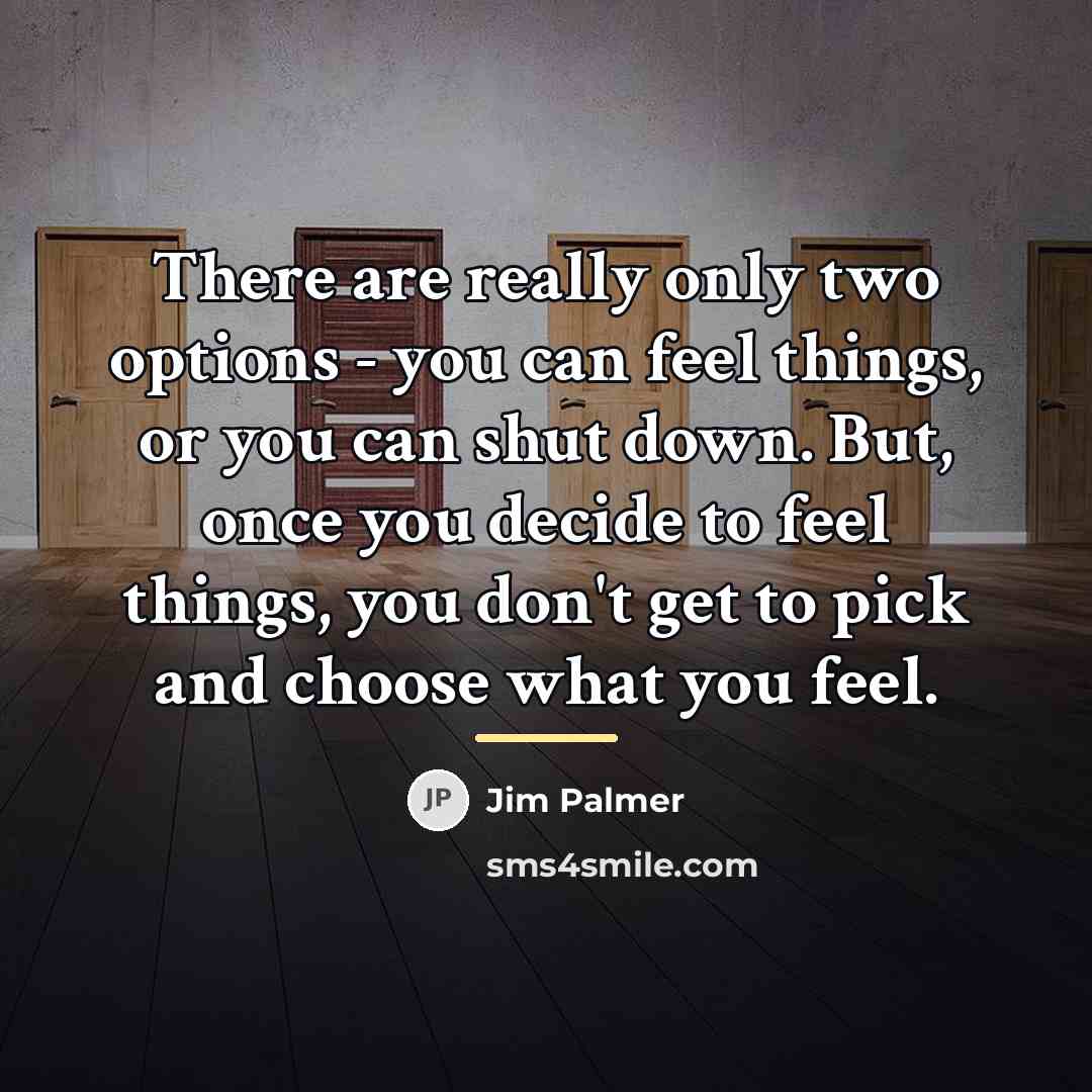 “There are really only two options - you can feel…” quote by Jim Palmer