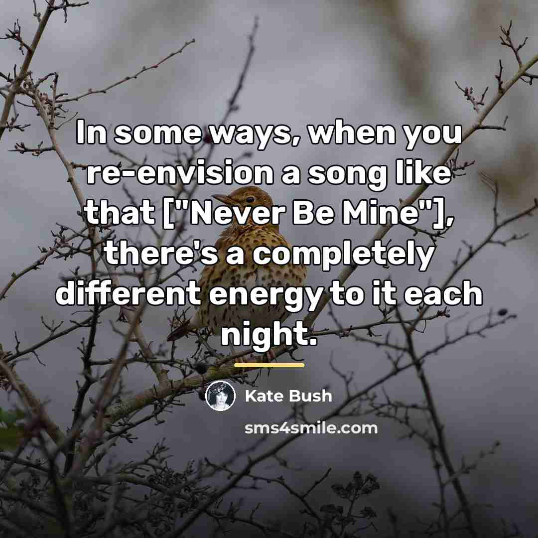 “In some ways, when you re-envision a song like that…” quote by Kate Bush