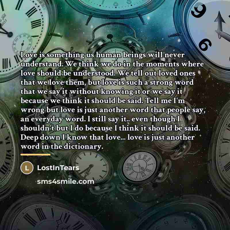 “Love is something us human beings will never understand. We…” quote by LostInTears
