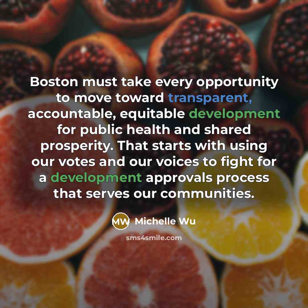 “Boston must take every opportunity to move toward transparent, accountable,…” quote by Michelle Wu