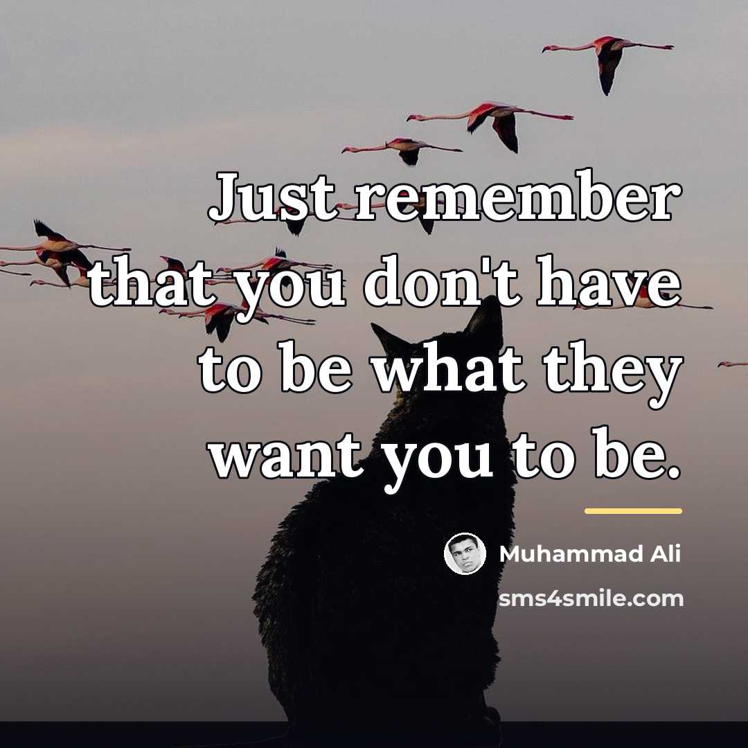 “Just remember that you don't have to be what they…” quote by Muhammad Ali