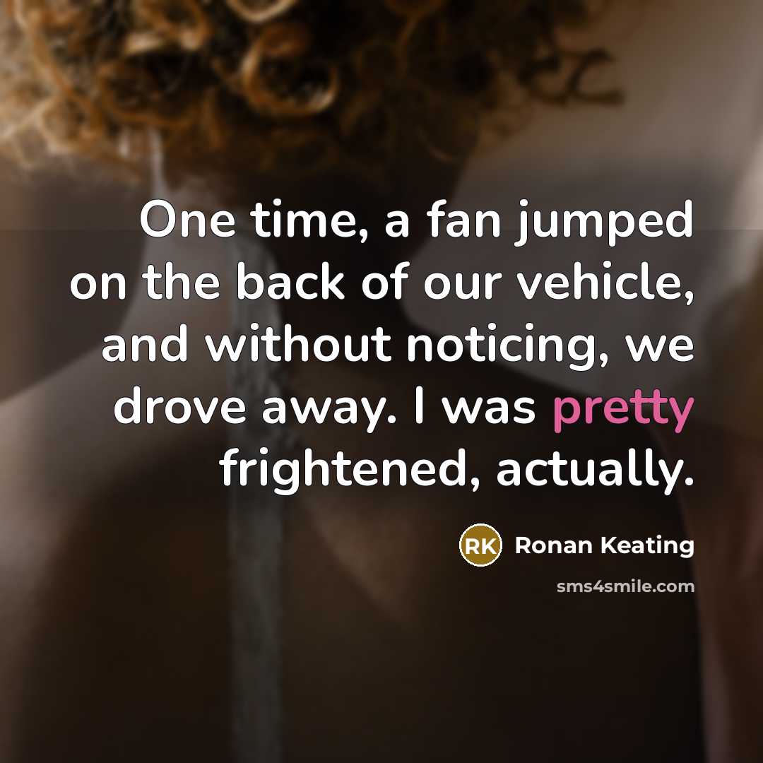 “One time, a fan jumped on the back of our…” quote by Ronan Keating