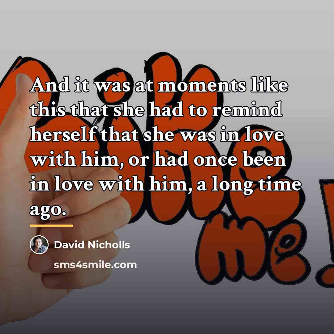 “And it was at moments like this that she had…” quote by David Nicholls
